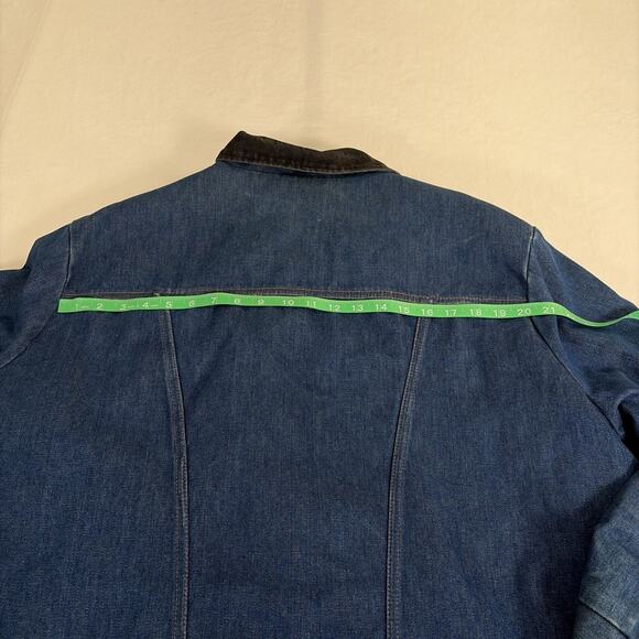 Vintage Wrangler Wrange Coat Denim Corduroy Sherpa Jacket Men’s Sz XXL 74254NV - Picture 11 of 15